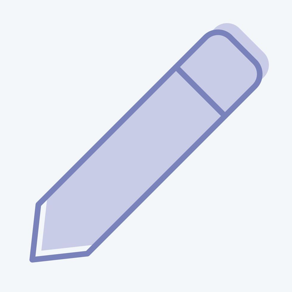 Symbol Bleistift. im Zusammenhang mit dem Symbol für Grafikdesign-Tools. zweifarbiger Stil. einfaches Design editierbar. einfache Abbildung. einfache Vektorsymbole vektor