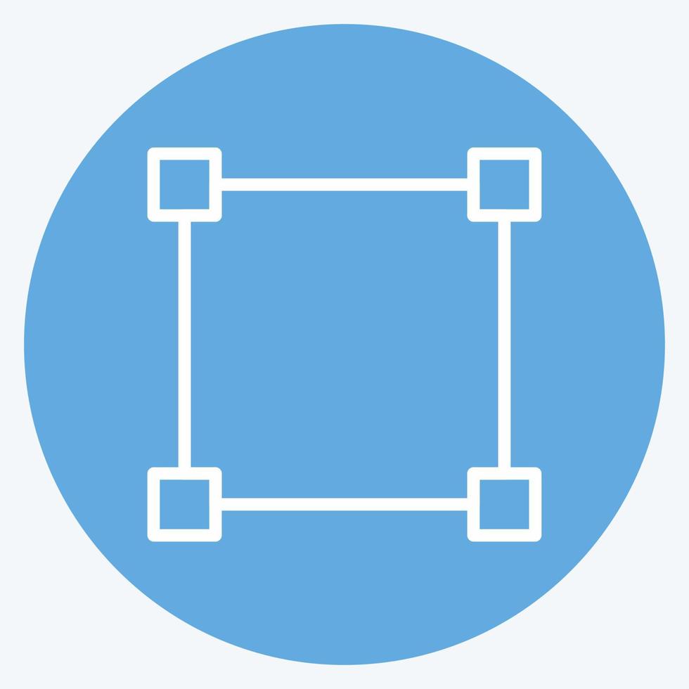 Symbol zeichnen Quadrat. im Zusammenhang mit dem Symbol für Grafikdesign-Tools. blaue augen stil. einfaches Design editierbar. einfache Abbildung. einfache Vektorsymbole vektor