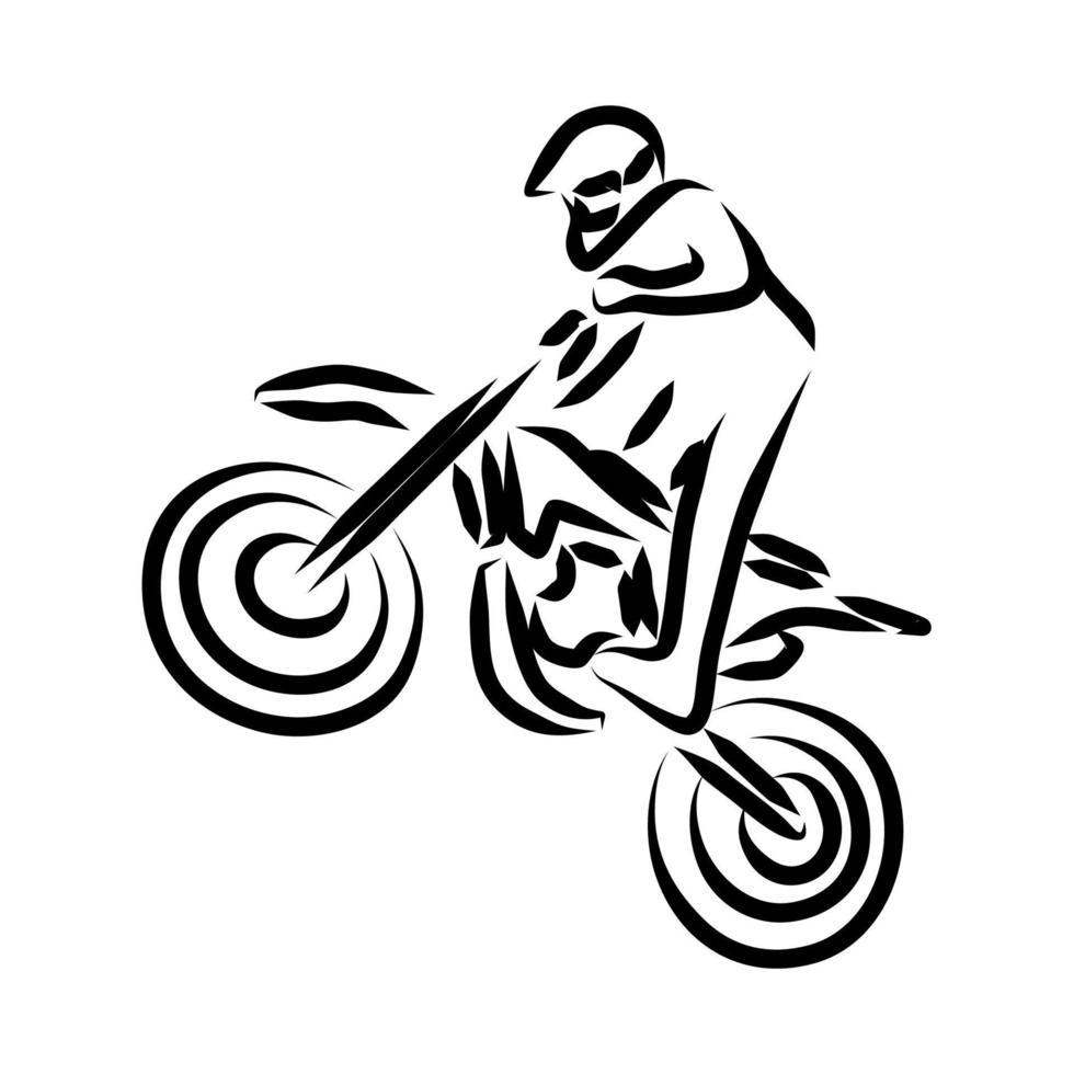linje teckning av smuts cykel vektor