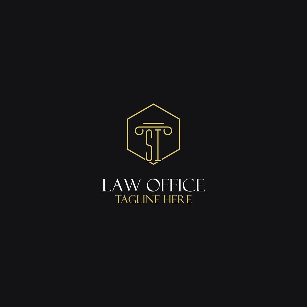 si monogram initialer design för Rättslig, advokat, advokat och lag fast logotyp vektor