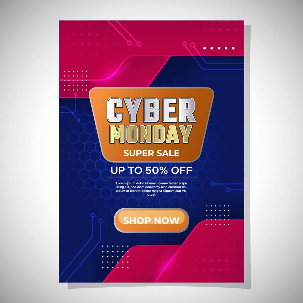 cyber måndag affisch mall vektor