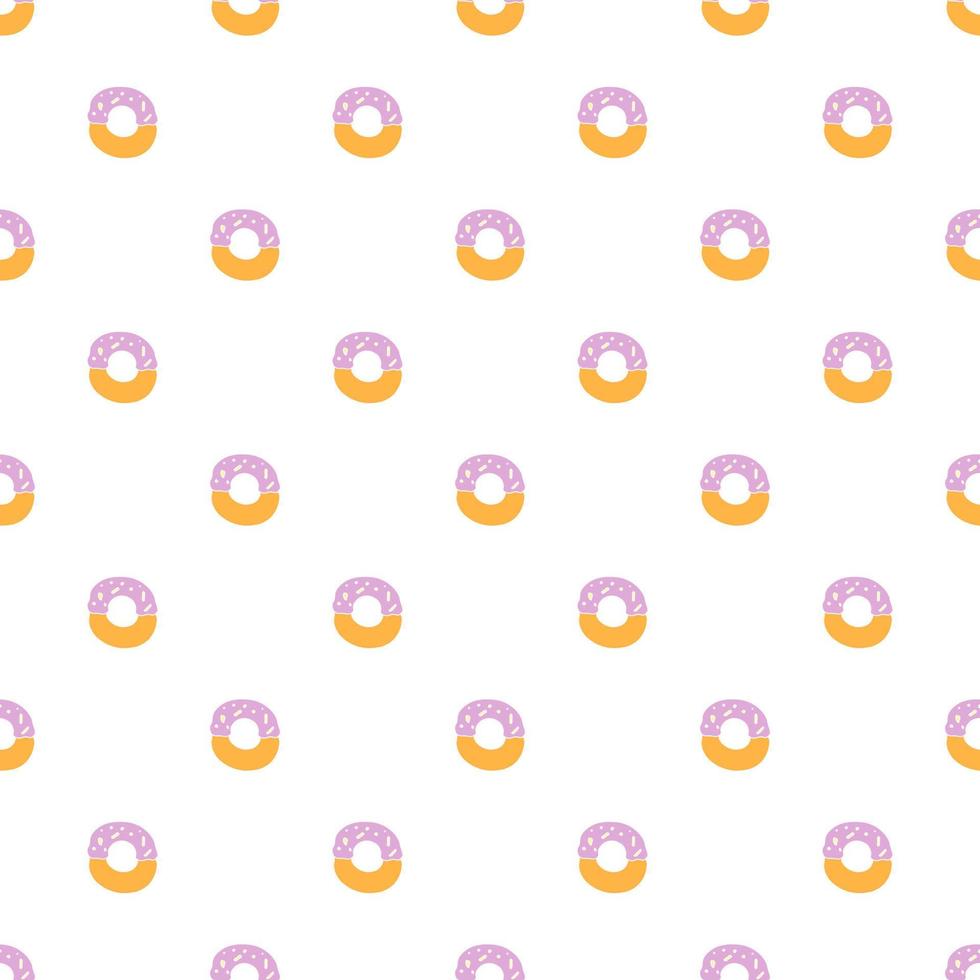Nahtloses Donut-Muster. Doodle-Vektormuster mit Donut-Symbolen. farbiger Donut-Hintergrund vektor