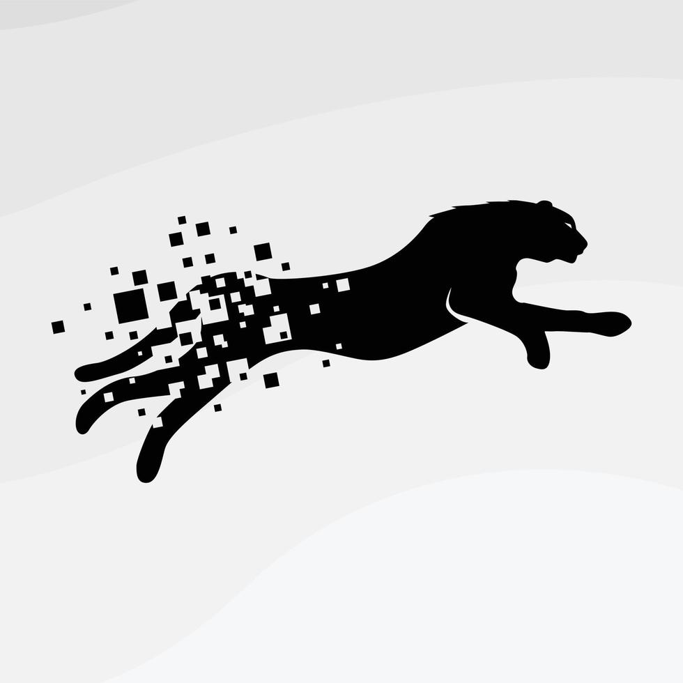 Hoppar tiger vektor logotyp symbol