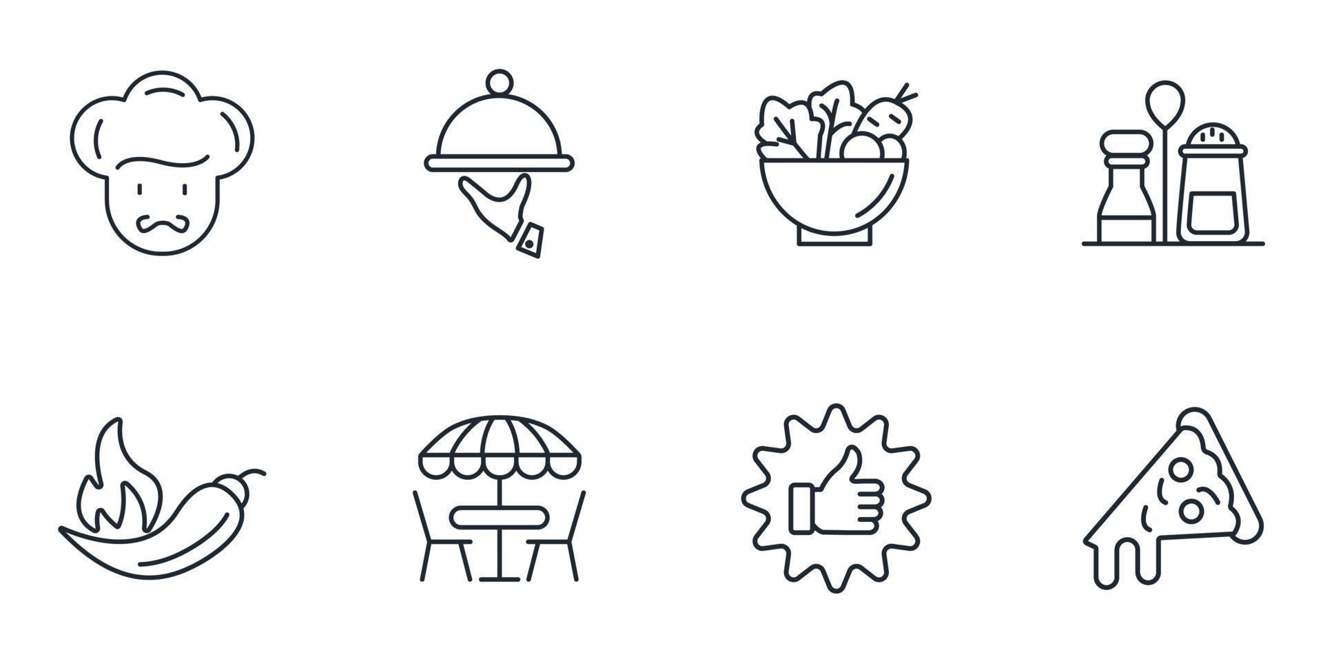 restaurang ikoner uppsättning . restaurang packa symbol vektor element för infographic webb