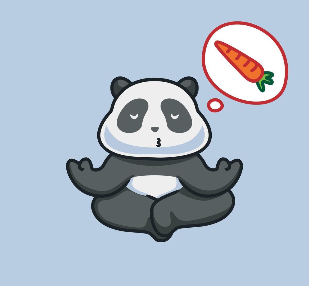 süßer panda versucht sich zu konzentrieren, wenn er yoga meditiert vektor