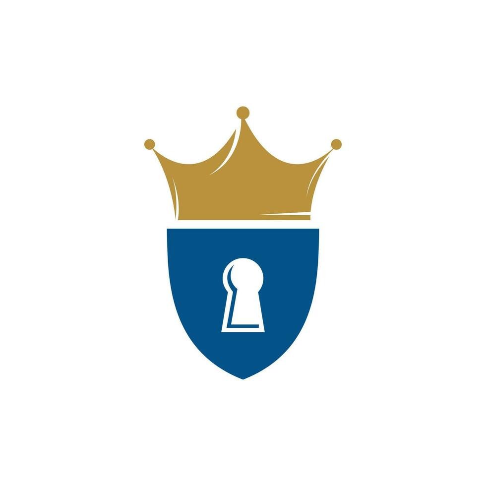 King Security-Vektor-Logo-Design. Vorhängeschloss-Kronen-Symbol-Vorlage. vektor