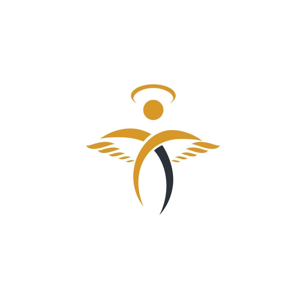 abstrakt ängel vektor logotyp design. representerar de begrepp av religion, vänlighet och välgörenhet.