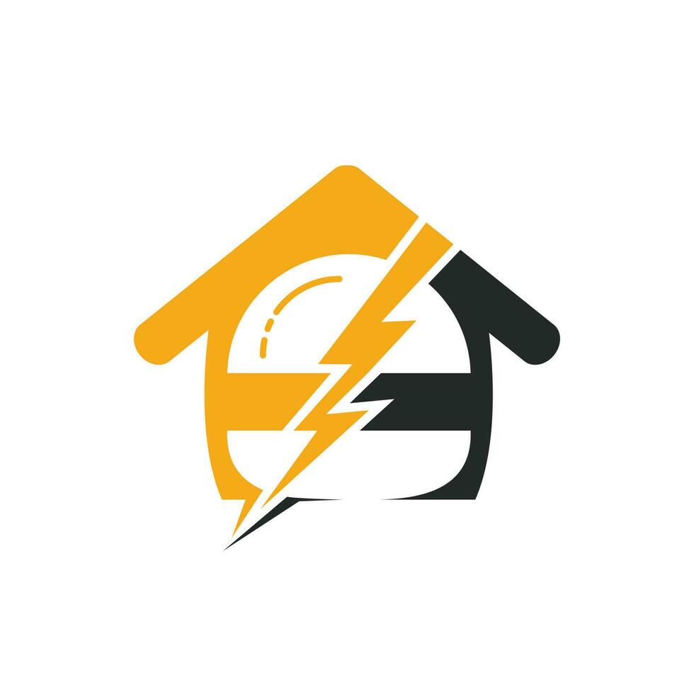 Flash-Burger-Vektor-Logo-Design. Burger mit Gewitter und Home-Icon-Logo. vektor