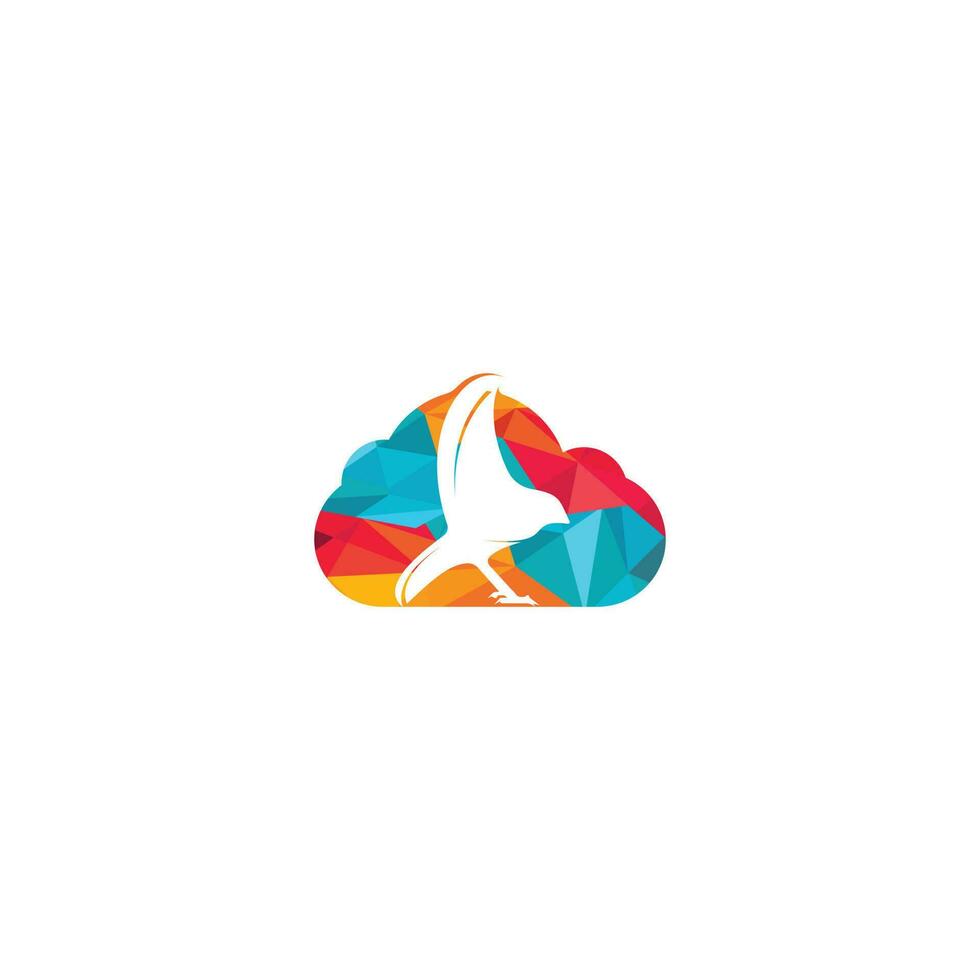 Cloud-Vogel-Freiheit-Logo-Vorlage. vektor