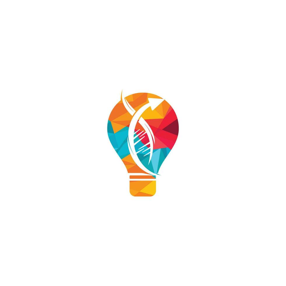 Birnenlampe und DNA der menschlichen Natur und genetisches Logo-Design. Logo-Design für menschliche Gesundheit und Pflege. Natur Idee Innovation Symbol. vektor