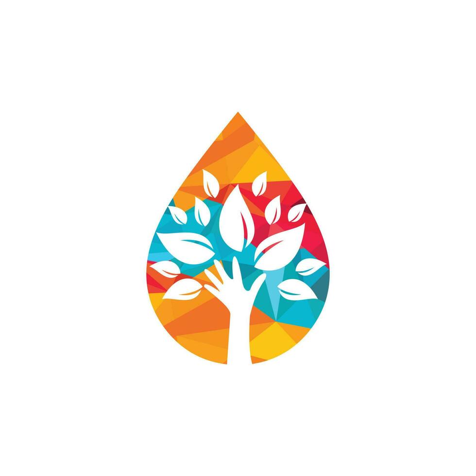 Wasserpflege-Vektor-Logo-Design. Natur-Logo-Design-Vorlage. vektor