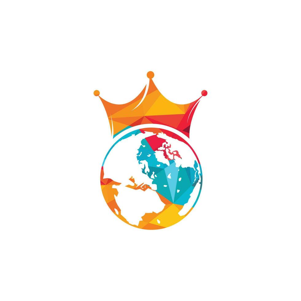 König Planet Vektor-Logo-Design. Globus-König-Logo-Icon-Design. vektor