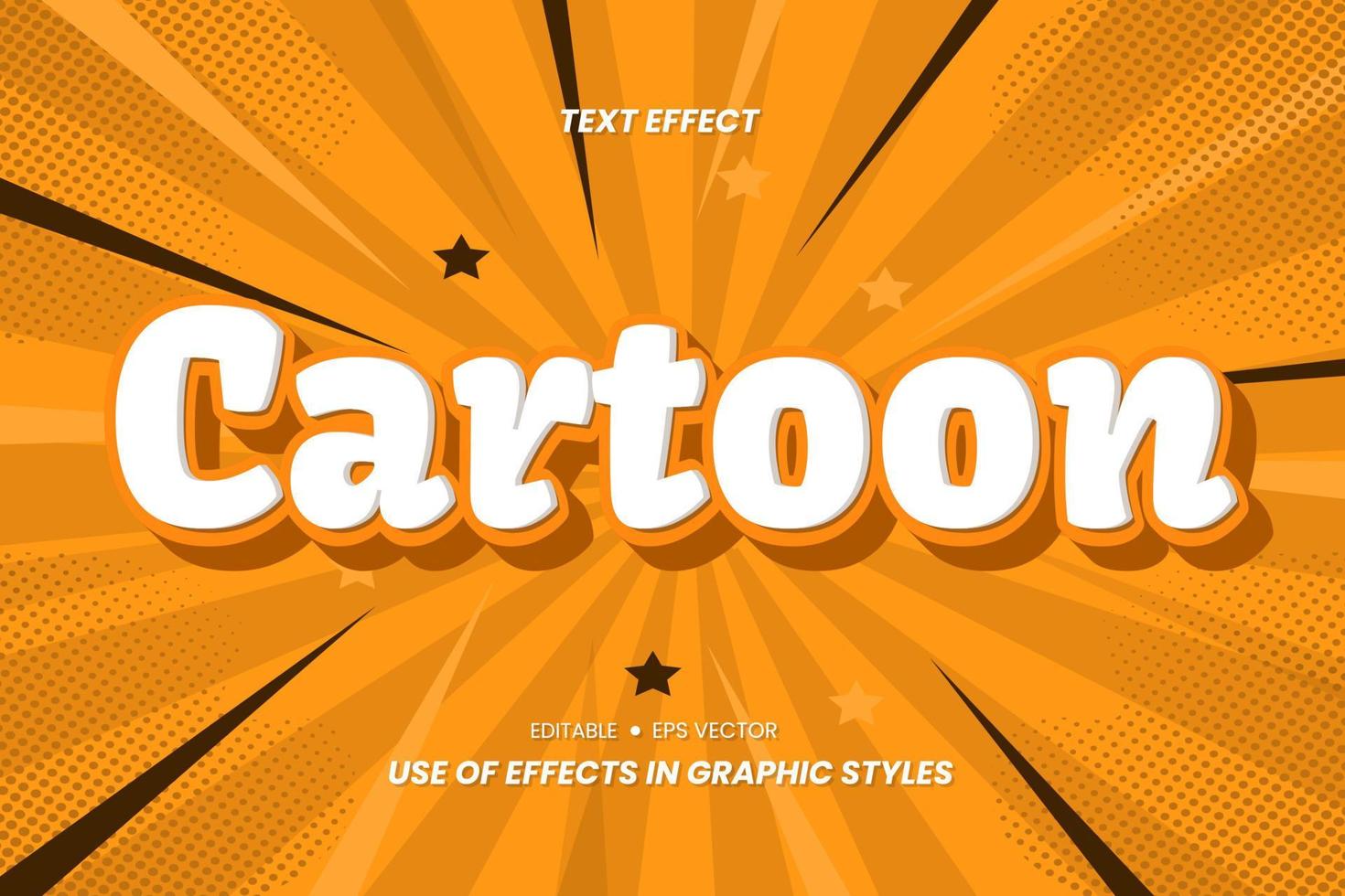 tecknad serie text effekt klistermärken med 3d brev vektor