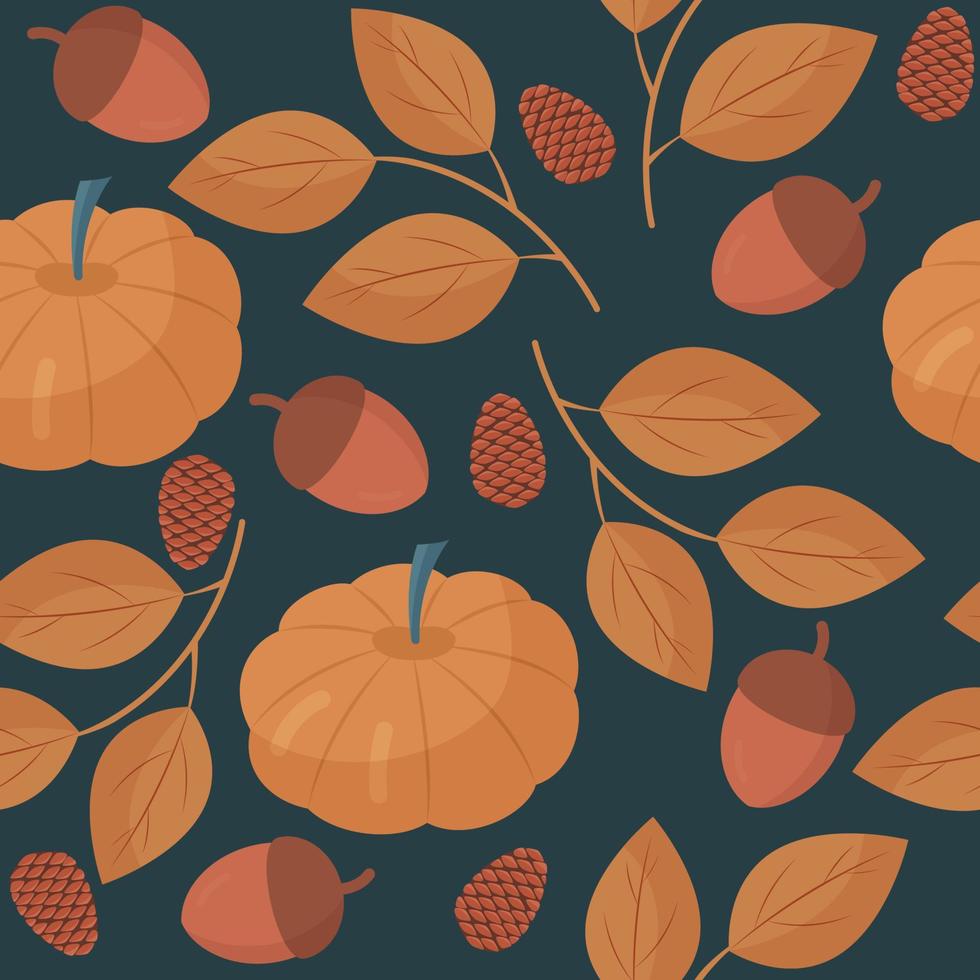 Herbstmuster mit Kürbis vektor