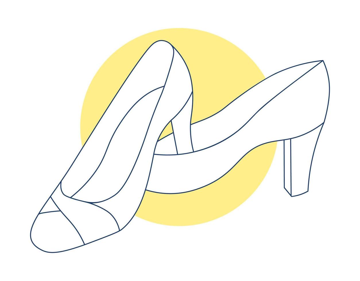 vektor illustration med kvinnors hög hälar skor hand teckning linje konst