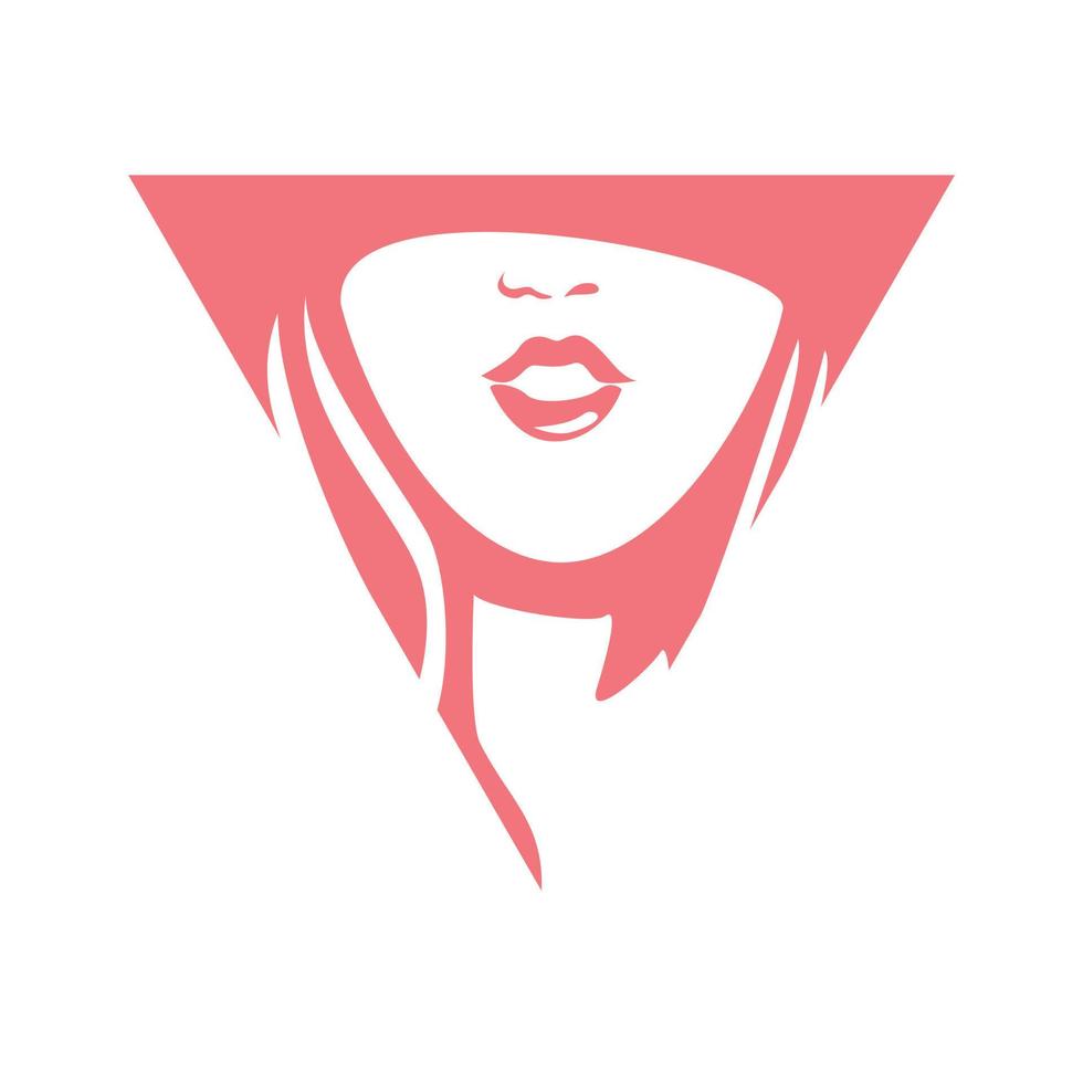 elegantes und einfaches Frau-Vektor-Logo-Symbol vektor