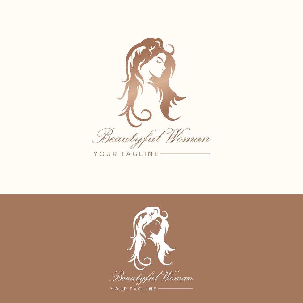 kurze Frisur Symbol Frau Illustration, Gesicht Frau Logo auf weißem Hintergrund, Vektor