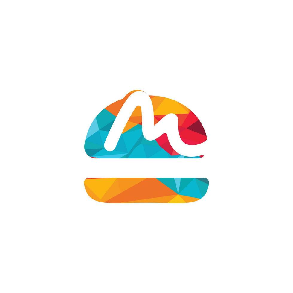 Buchstabe m Burger-Vektor-Logo-Design. Burger-Café-Logo. vektor