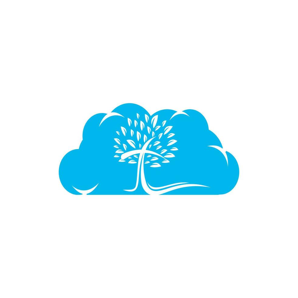 Baum Kirche Cloud-Logo-Design. vektor