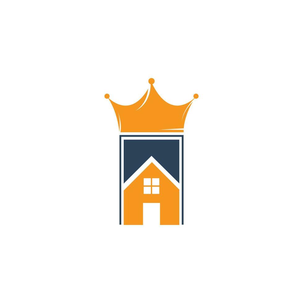 Home-König-Vektor-Logo-Design. kreatives haus- und kronenvektorlogo-designkonzept. vektor