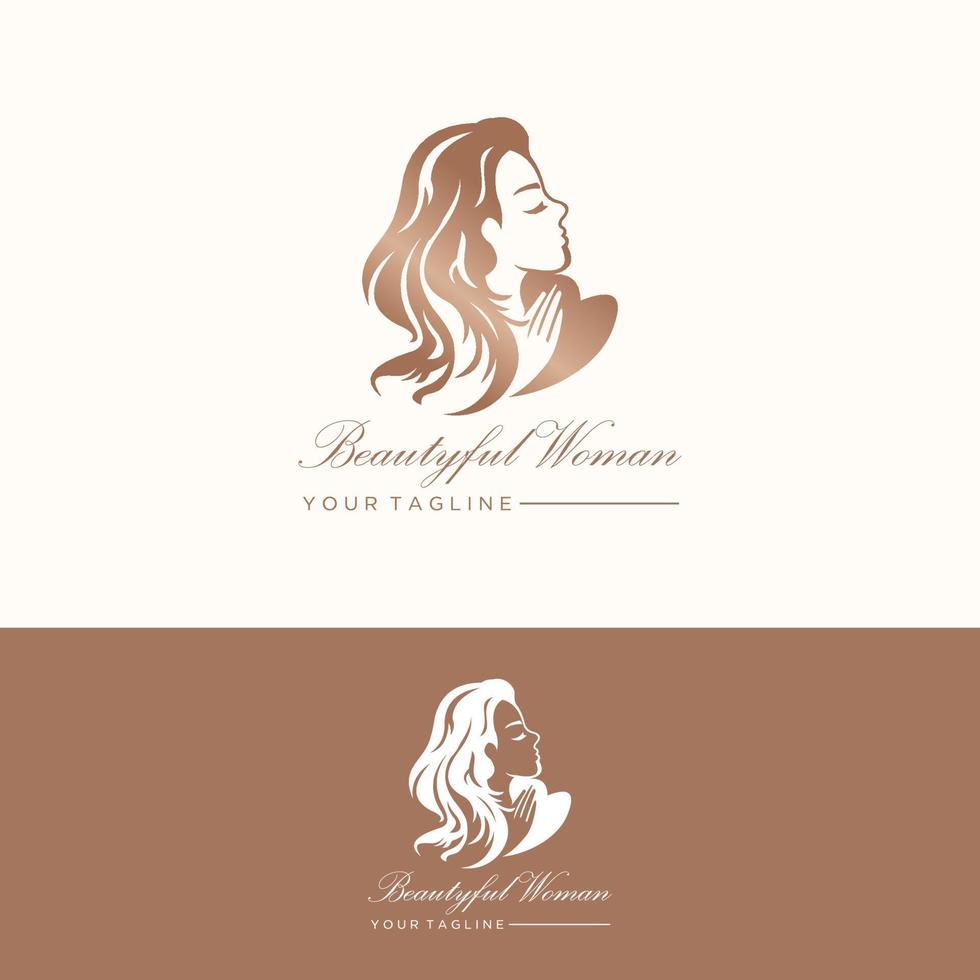 kort frisyr ikon kvinna illustration, ansikte kvinna logotyp på vit bakgrund, vektor