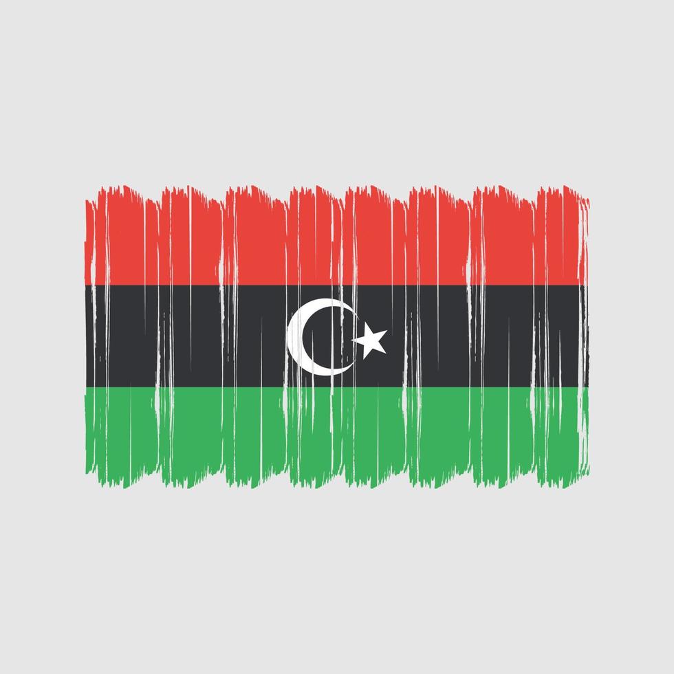 Libyen-Flagge-Pinsel-Vektor. Nationalflaggenpinsel-Vektordesign vektor