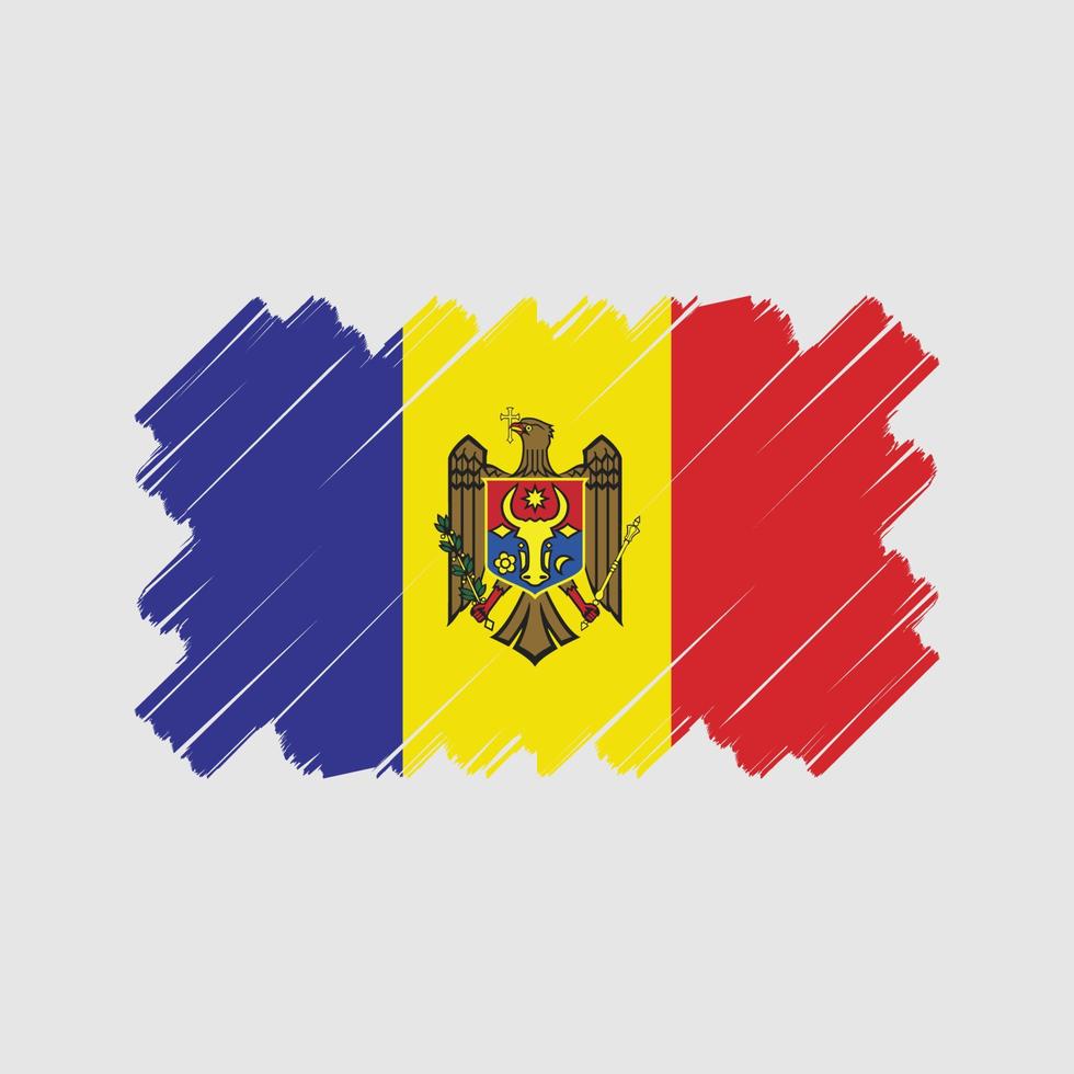 Moldawien-Flaggen-Vektordesign. Nationalflagge vektor