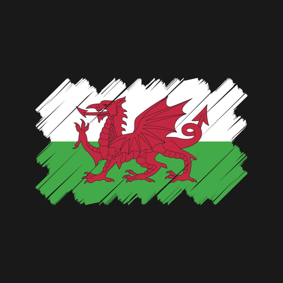 wales flaggenvektordesign. Nationalflagge vektor