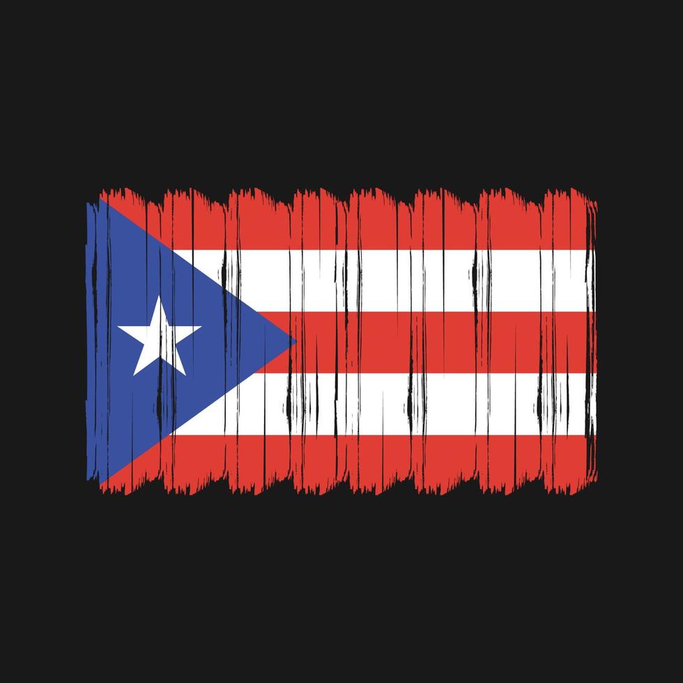 puerto-rico-flaggenbürstenvektor. Nationalflaggenpinsel-Vektordesign vektor