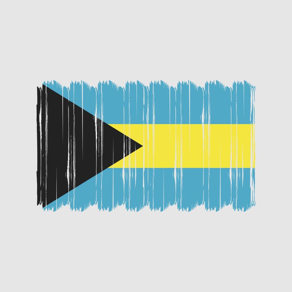 Pinselvektor der Bahamas-Flagge. Nationalflaggenpinsel-Vektordesign vektor