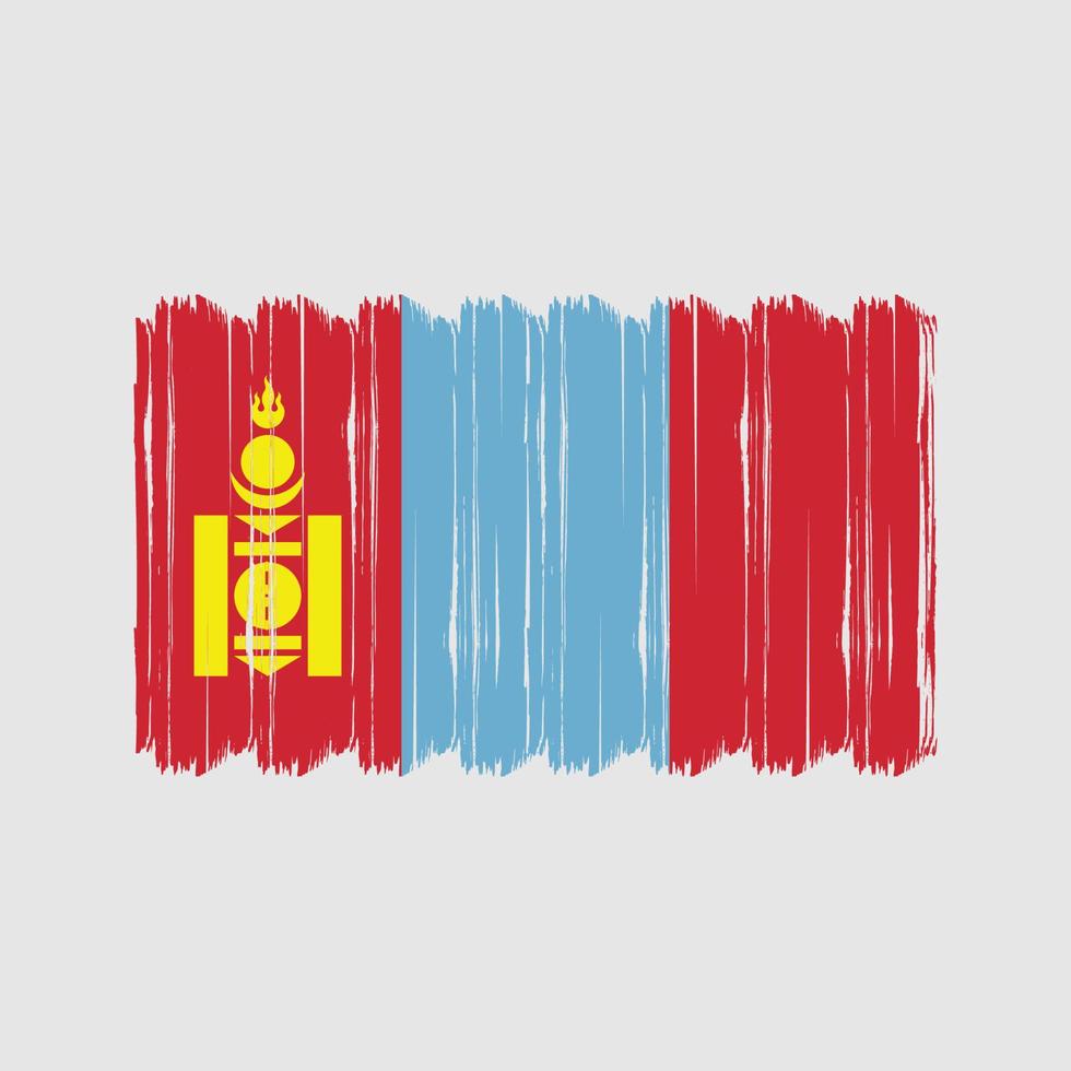 mongoliet flagga borsta vektor. nationell flagga borsta vektor design