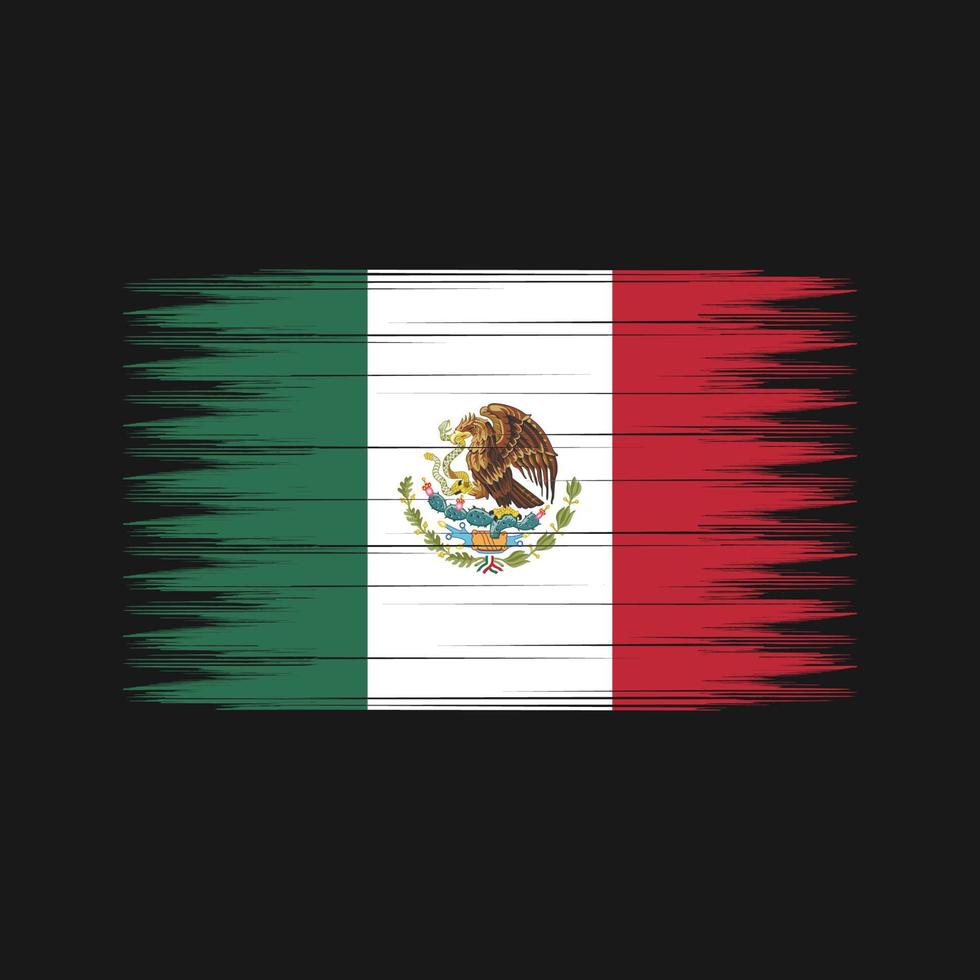 Mexiko-Flagge-Pinsel. Nationalflagge vektor