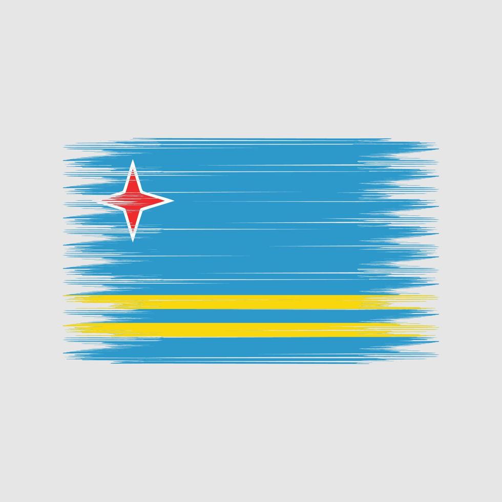 Bürste für die Aruba-Flagge. Nationalflagge vektor