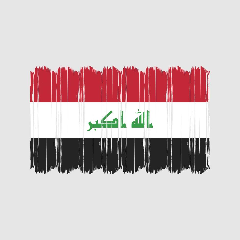 irak flag pinselvektor. Nationalflaggenpinsel-Vektordesign vektor