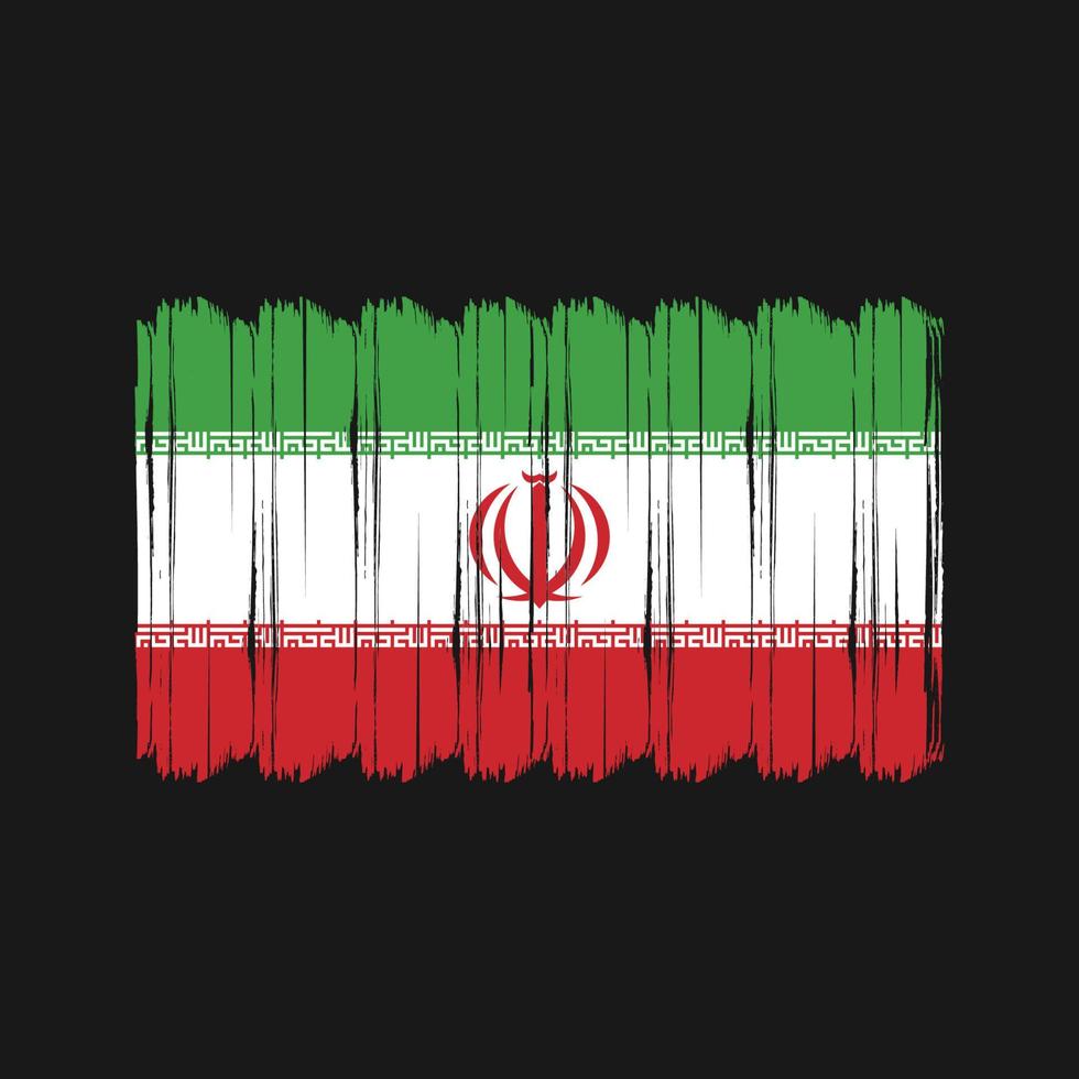 Pinselvektor der iranischen Flagge. Nationalflaggenpinsel-Vektordesign vektor