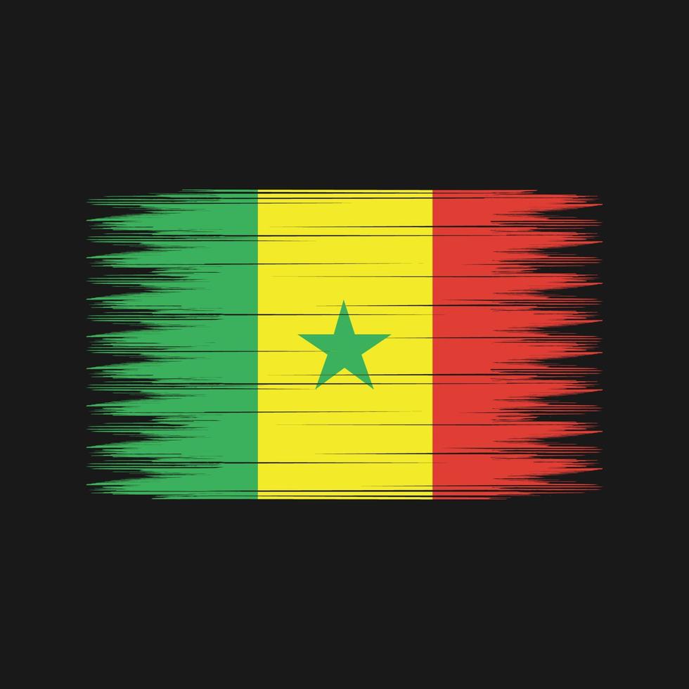 senegal flagga borste. National flagga vektor