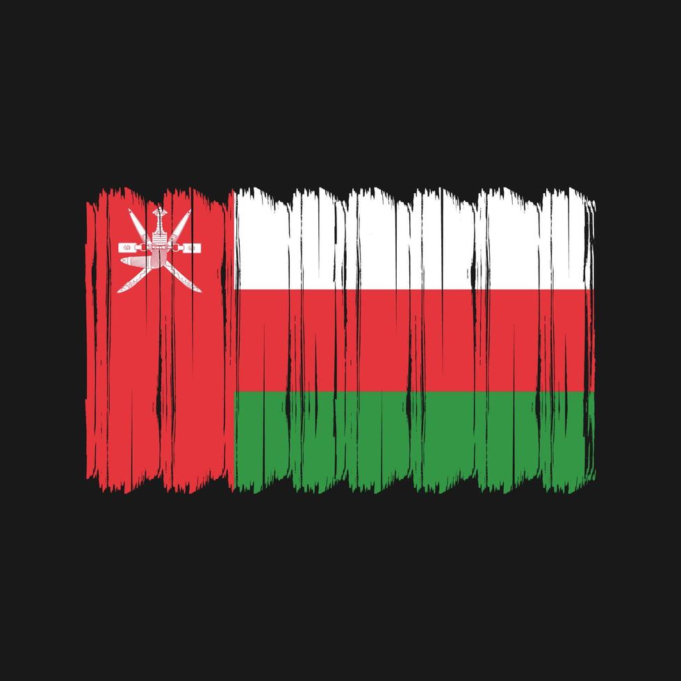 oman flagga borsta vektor. nationell flagga borsta vektor design