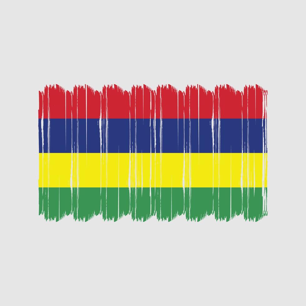 mauritius-flaggenbürstenvektor. Nationalflaggenpinsel-Vektordesign vektor