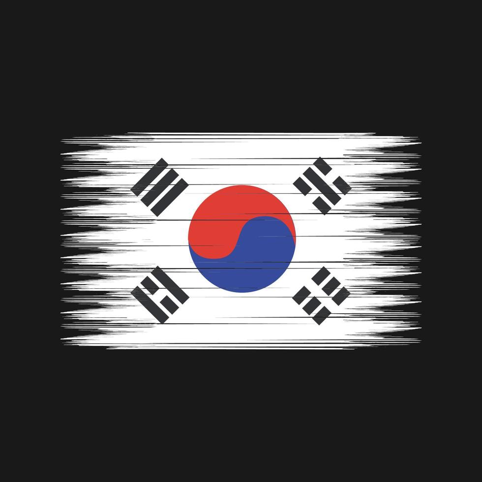 Bürste der Südkorea-Flagge. Nationalflagge vektor