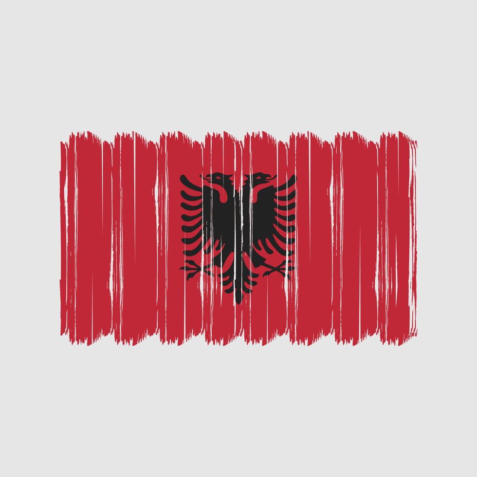 albania flagga borsta vektor. nationell flagga borsta vektor design