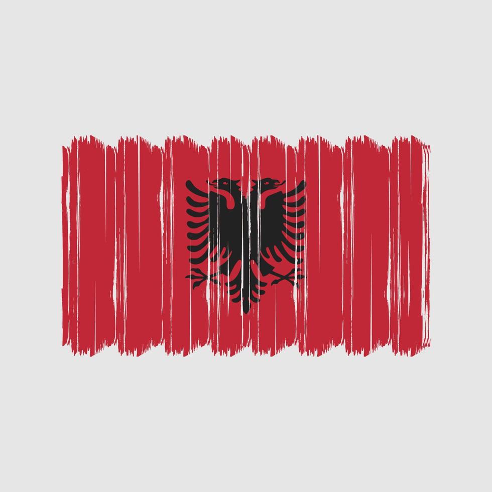 Albanien-Flagge-Pinsel-Vektor. Nationalflaggenpinsel-Vektordesign vektor