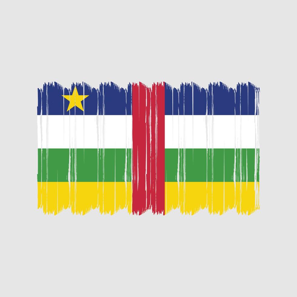 Bürstenvektor der zentralafrikanischen Flagge. Nationalflaggenpinsel-Vektordesign vektor