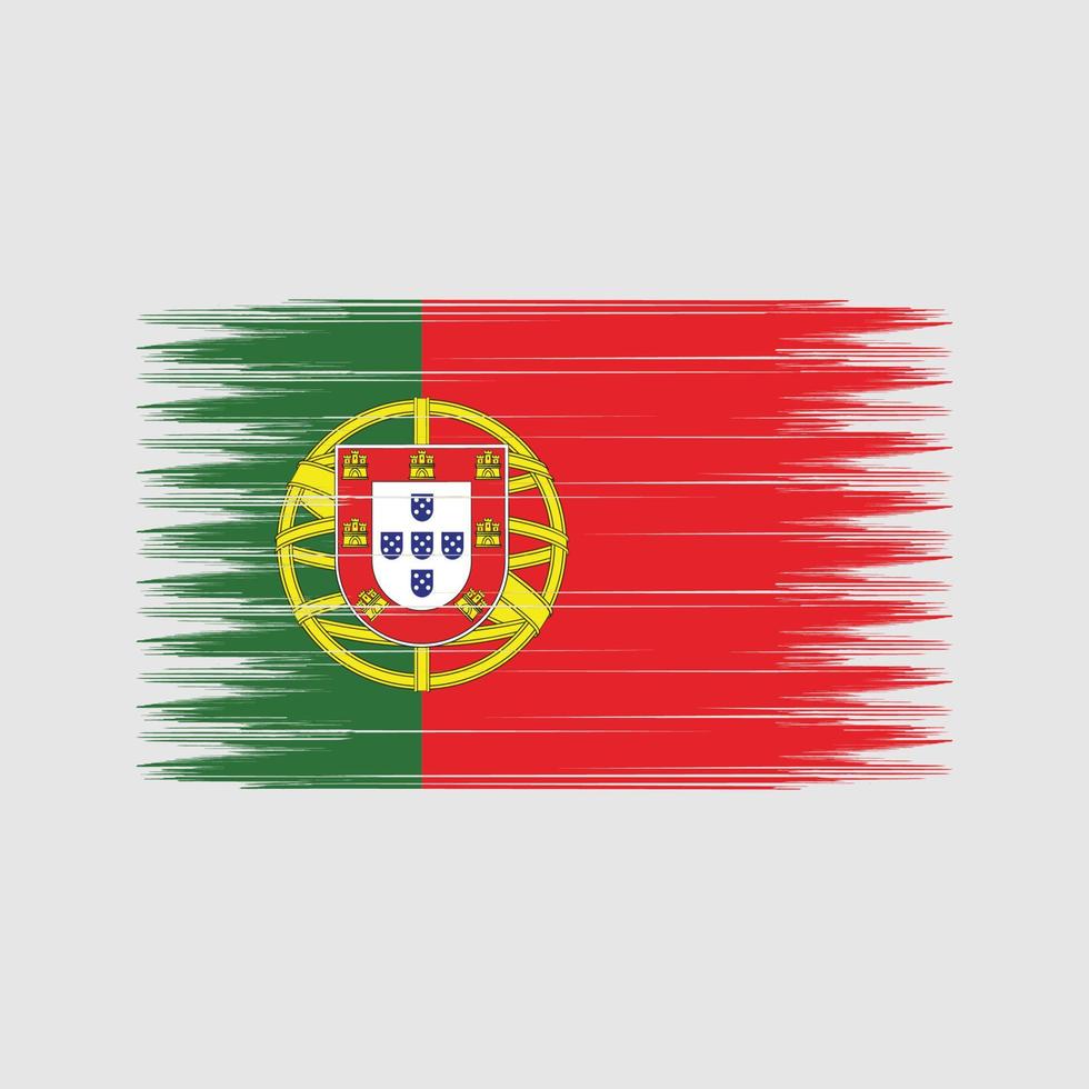 portugal flagga borste. National flagga vektor