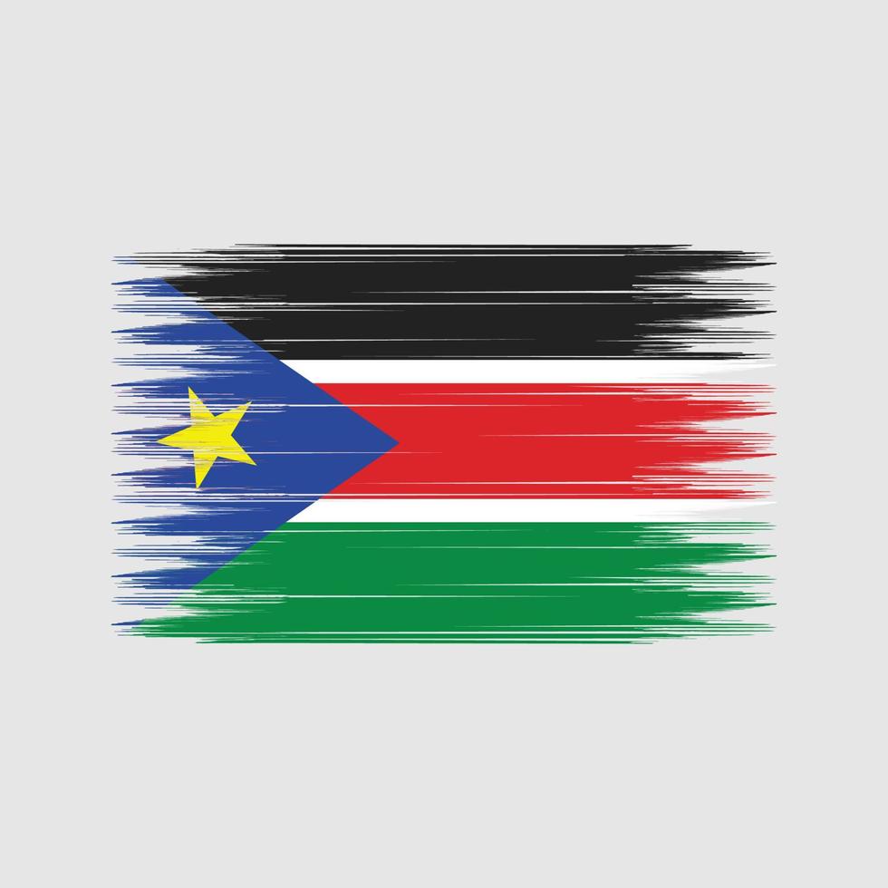 Bürste der Südsudan-Flagge. Nationalflagge vektor
