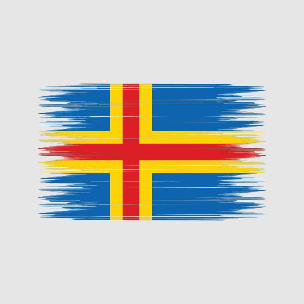 Aland-Inseln Flaggenpinsel. Nationalflagge vektor