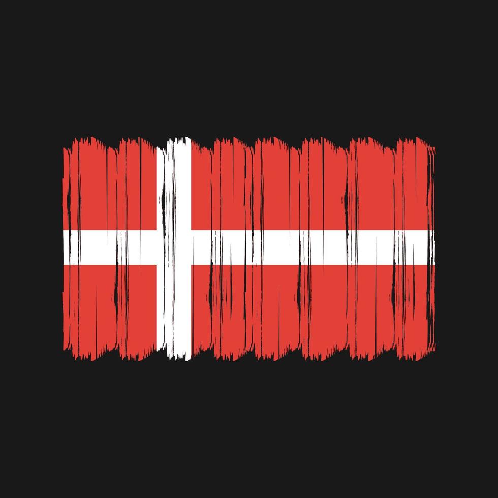 Danmark flagga borsta vektor. nationell flagga borsta vektor design