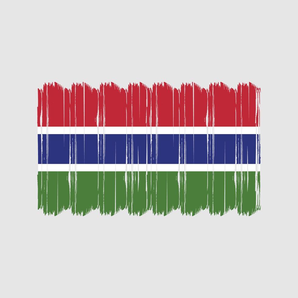 gambia flagga borsta vektor. nationell flagga borsta vektor design