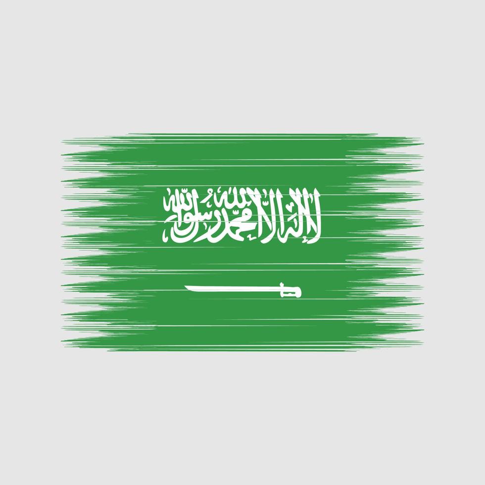 Saudiarabien flaggborste. National flagga vektor