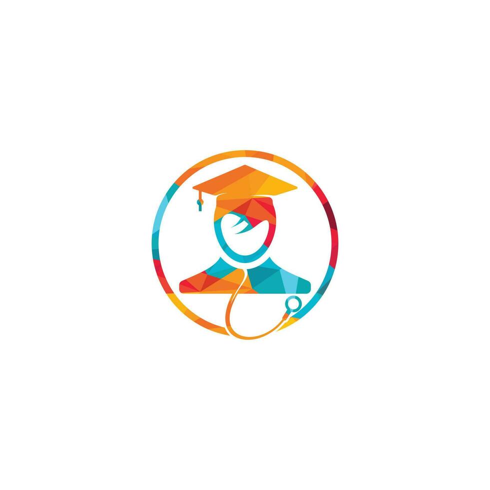 Vektor-Logo-Design der medizinischen Schule. Symbolvektor für Medizinstudenten. vektor