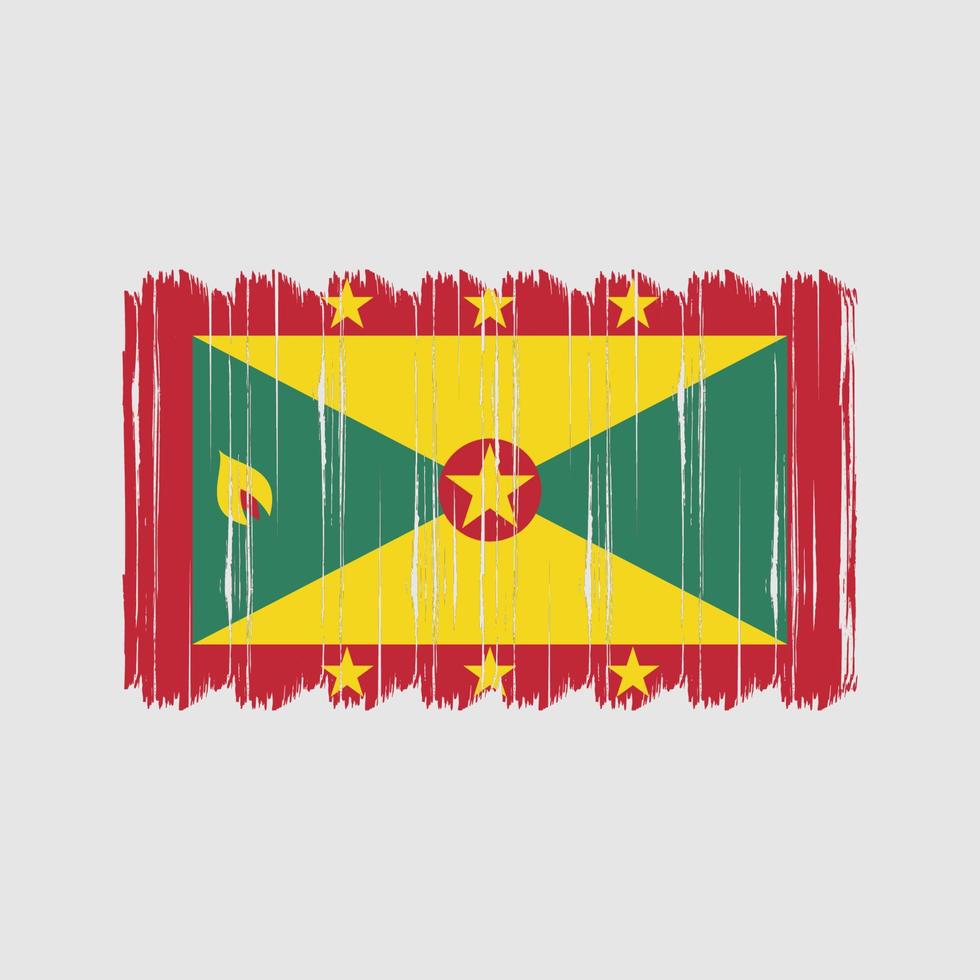 grenada flagga borsta vektor. nationell flagga borsta vektor design